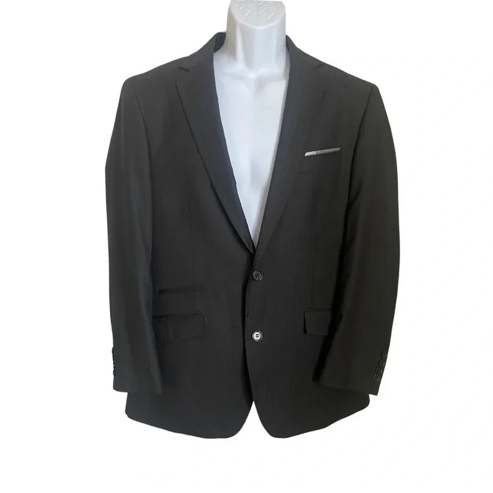 Statement Italy Confidence Blazer Suit Jacket Men's 40R Black -